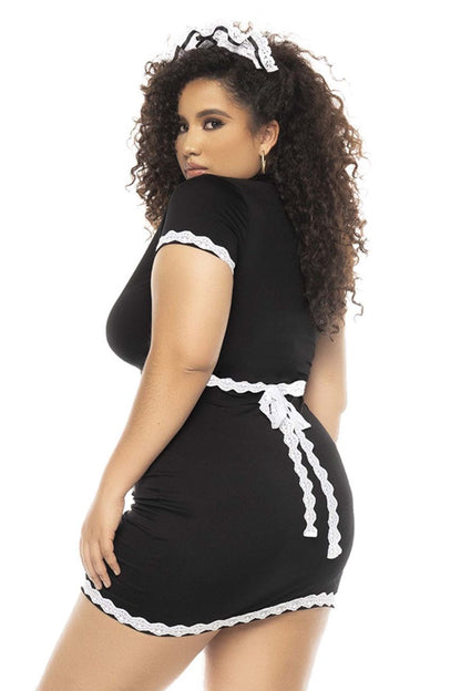 Mapale 60021X Curvy Size Flirty French Maid Costume Plus Color Only Color.