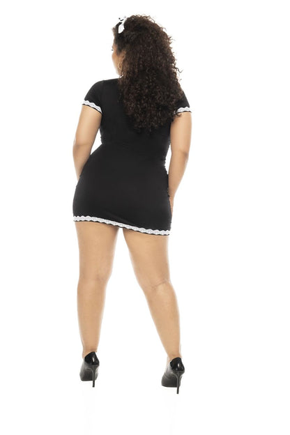 Mapale 60021X Curvy Size Flirty French Maid Costume Plus Color Only Color.