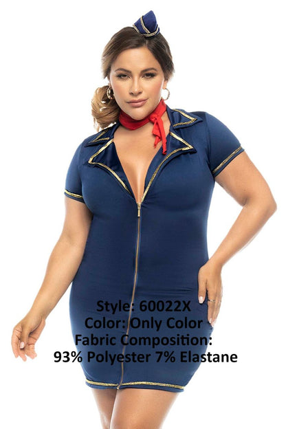Mapale 60022X Curvy Size Drunk on a Plane Costume Plus Color Only Color.