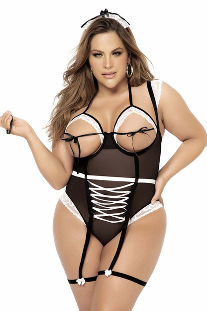 Mapale 6465X Curvy Size Costume French Maid Color Only Color.