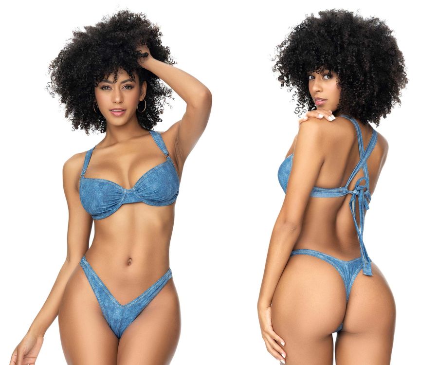 Mapale 67082 Underwired Two Piece Swimsuit Color Blue Chambray.