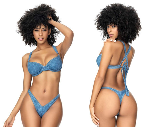 Mapale 67082 Underwired Two Piece Swimsuit Color Blue Chambray.