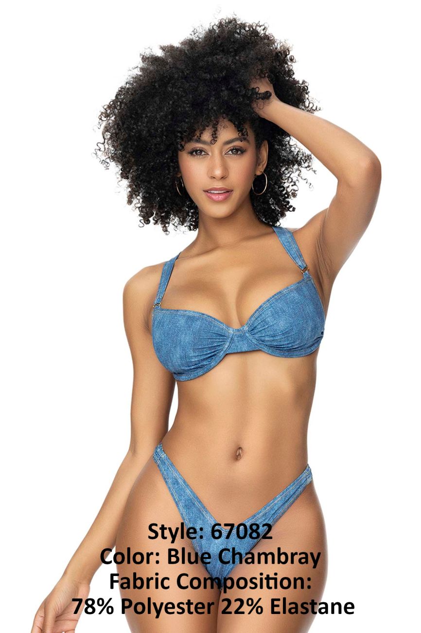 Mapale 67082 Underwired Two Piece Swimsuit Color Blue Chambray.