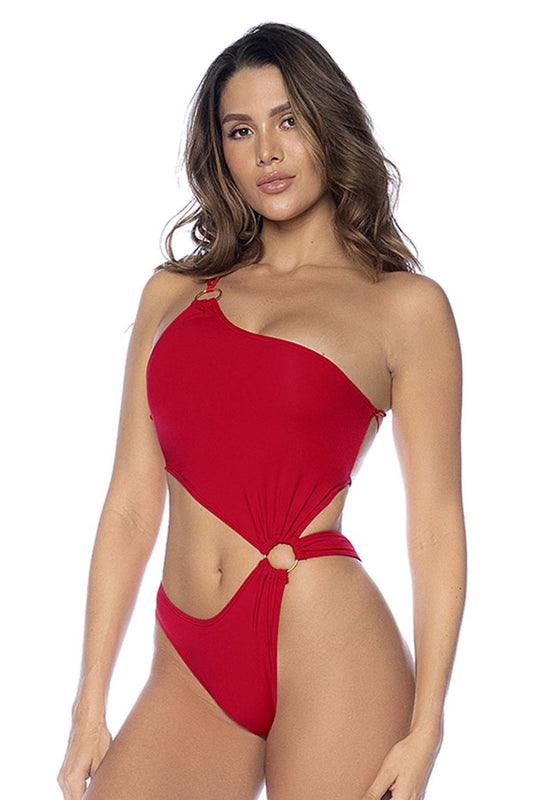 Mapale 67112 One Piece Swimsuit Color Red.