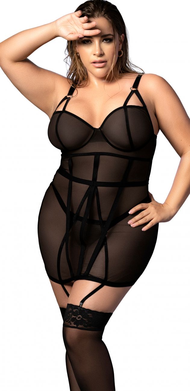 Mapale 7377X Curvy Size Babydoll Color Black.