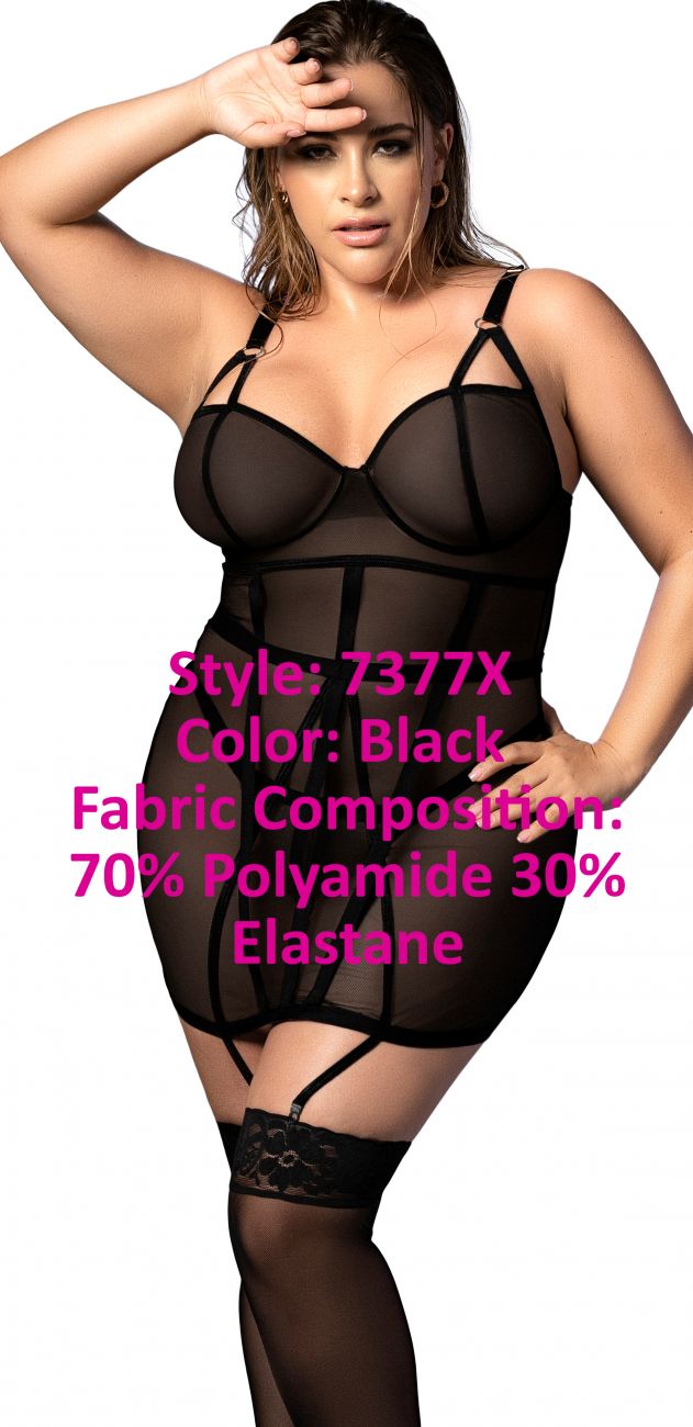 Mapale 7377X Curvy Size Babydoll Color Black.