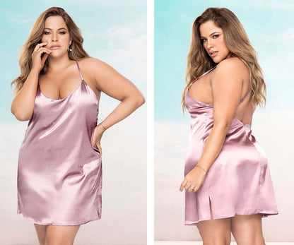 Mapale 7422X Curvy Size Babydoll Color Rosewood.