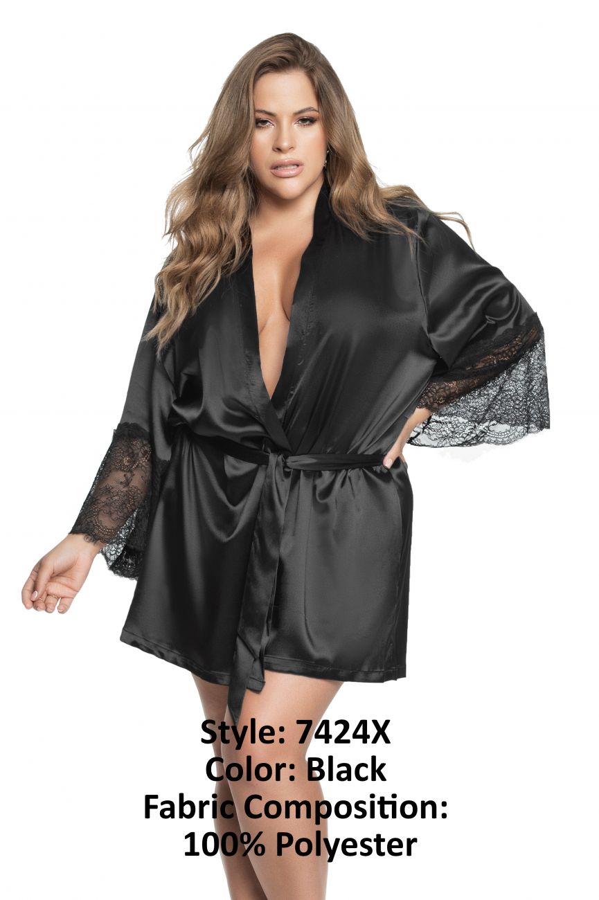 Mapale 7424X Curvy Size Robe Color Black.