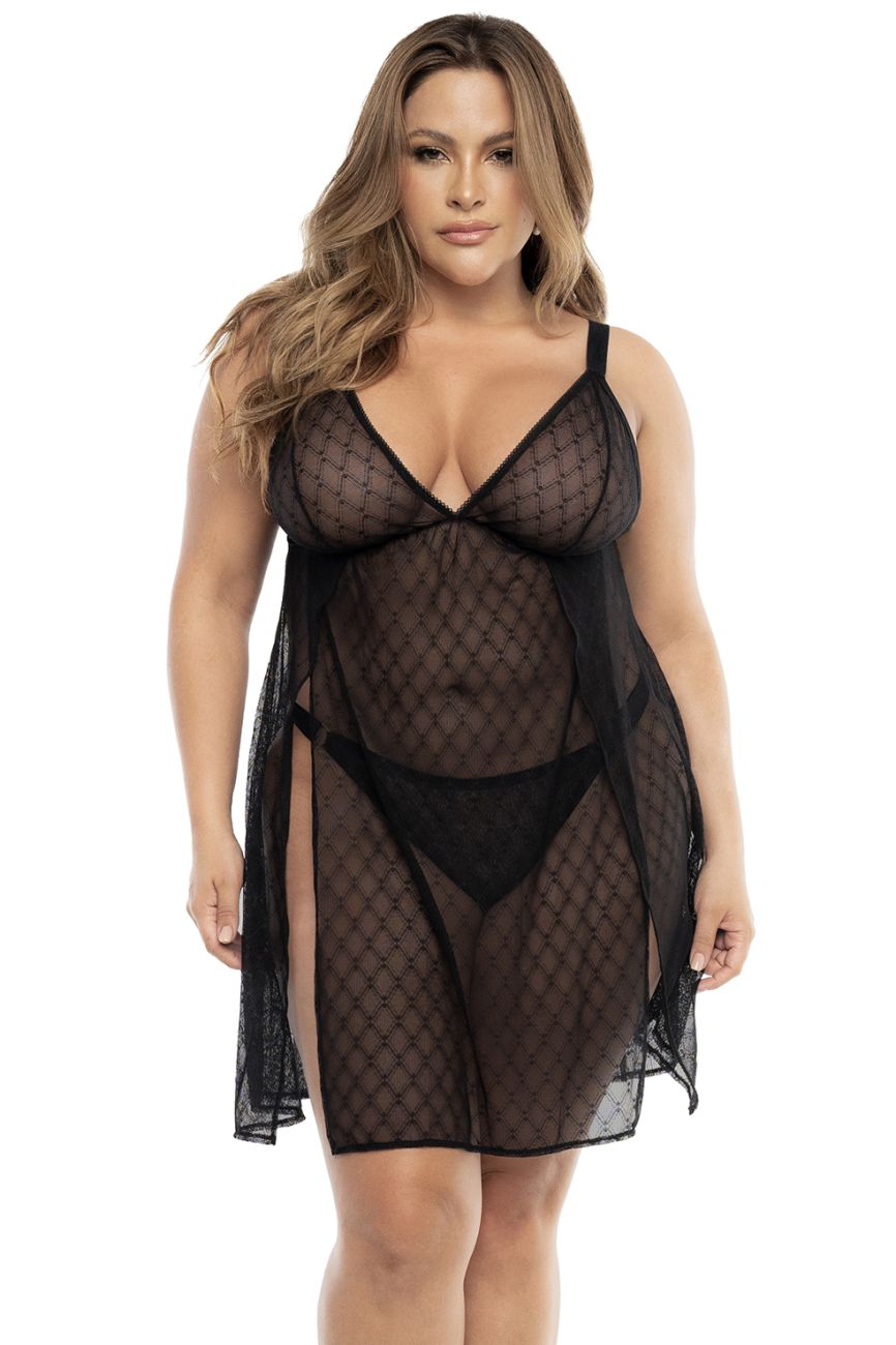 Mapale 7498X Curvy Size Babydoll Color Black.