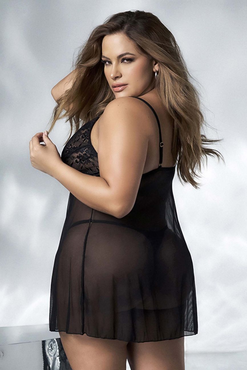 Mapale 7501X Curvy Size Babydoll Color Black.