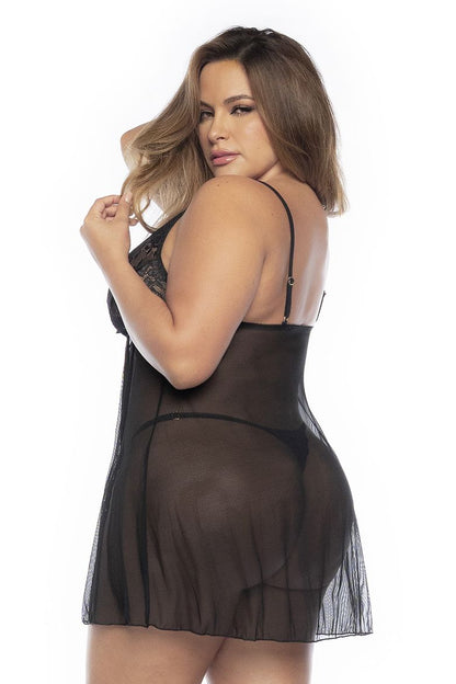 Mapale 7501X Curvy Size Babydoll Color Black.