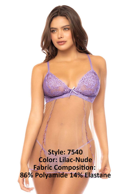Mapale 7540 Verona Babydoll Color Lilac-Nude.