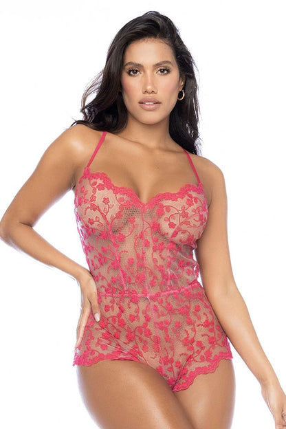 Mapale 7543 Romper-Babydoll Color Cherry.
