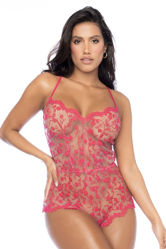 Mapale 7543 Romper-Babydoll Color Cherry.