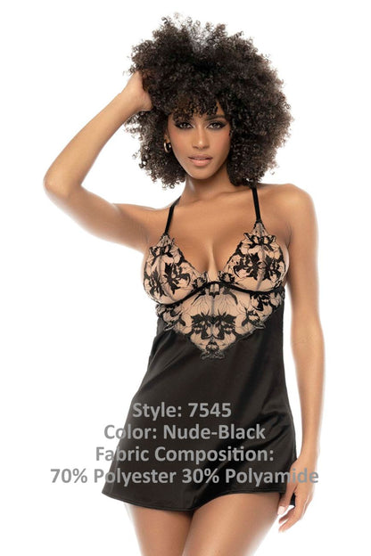 Mapale 7545 Laurel Babydoll Color Nude-Black.