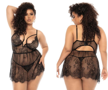 Mapale 7550X Curvy Size Selma Babydoll Plus Color Black.