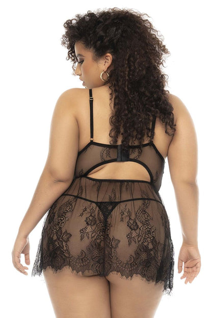 Mapale 7550X Curvy Size Selma Babydoll Plus Color Black.