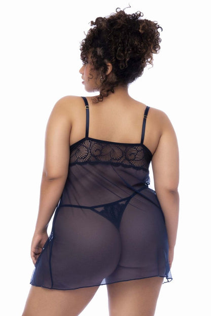 Mapale 7555X Curvy Size Babydoll Color Midnight Blue.