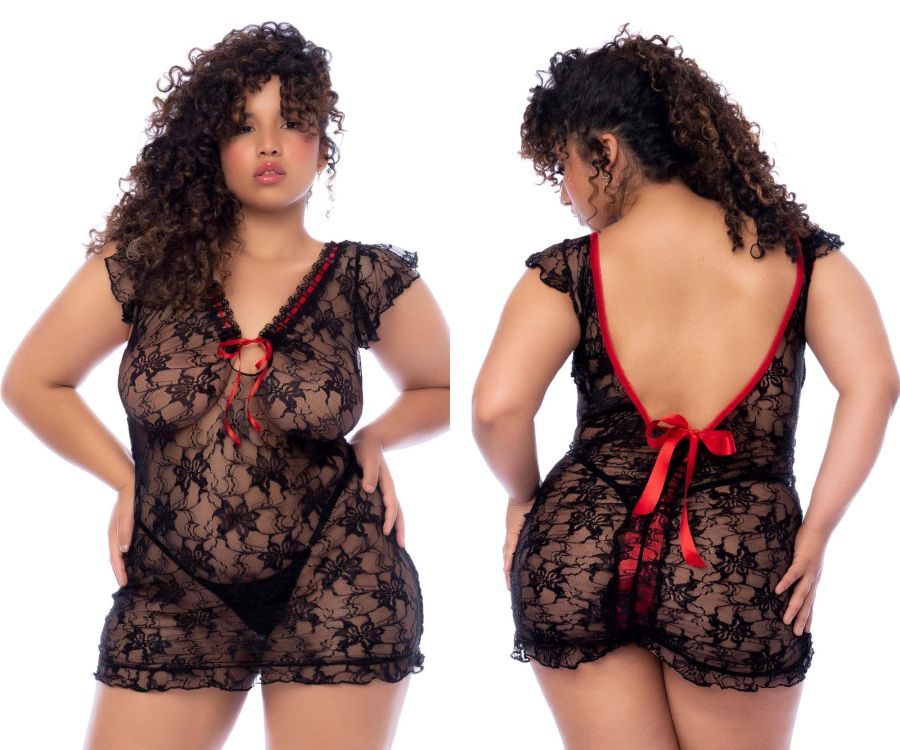 Mapale 7556X Curvy Size Babydoll Color Black.
