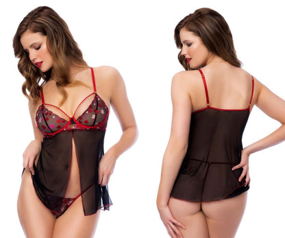 Mapale 7560 Babydoll Color Black-Red.