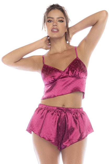 Mapale 7581 Two Piece Pajama Set Color Sparkling Fuchsia.