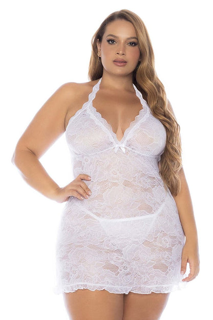 Mapale 7610X Curvy Size Babydoll Color White.
