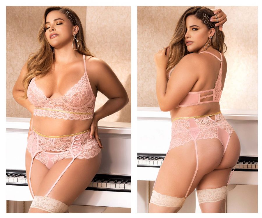 Mapale 8625X Curvy Size Three Piece Set Color Rose.