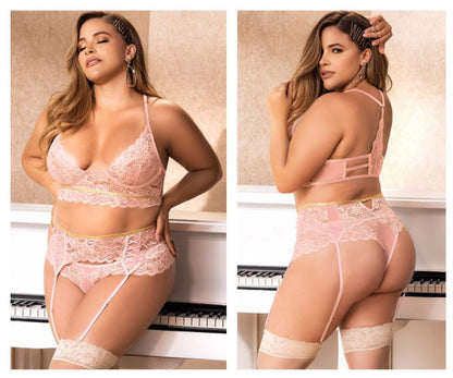 Mapale 8625X Curvy Size Three Piece Set Color Rose.