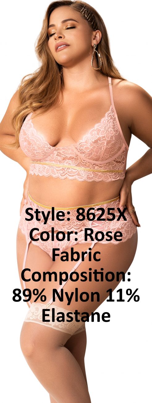 Mapale 8625X Curvy Size Three Piece Set Color Rose.