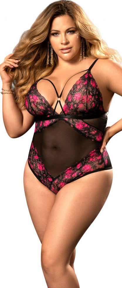 Mapale 8644X Curvy Size Teddy Color Black Print.