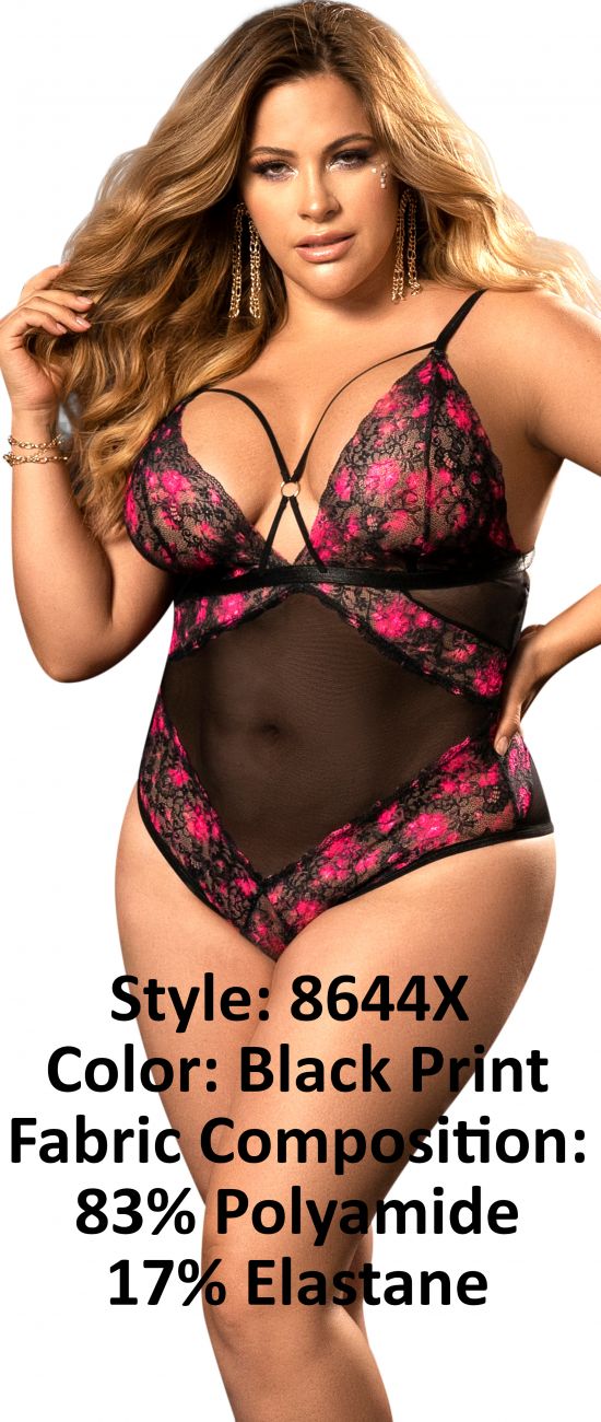 Mapale 8644X Curvy Size Teddy Color Black Print.