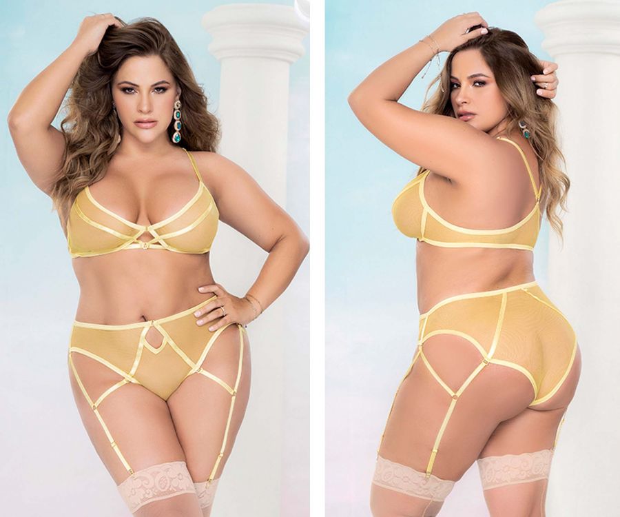 Mapale 8663X Curvy Size Two Piece Set Color Amalfi Yellow.
