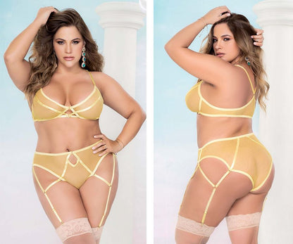 Mapale 8663X Curvy Size Two Piece Set Color Amalfi Yellow.