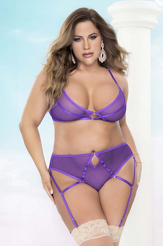 Mapale 8663X Curvy Size Two Piece Set Color Orchid.