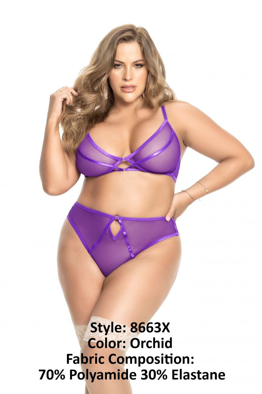 Mapale 8663X Curvy Size Two Piece Set Color Orchid.