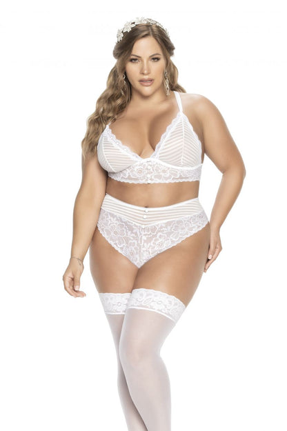 Mapale 8671X Curvy Size Two Piece Set Color White.