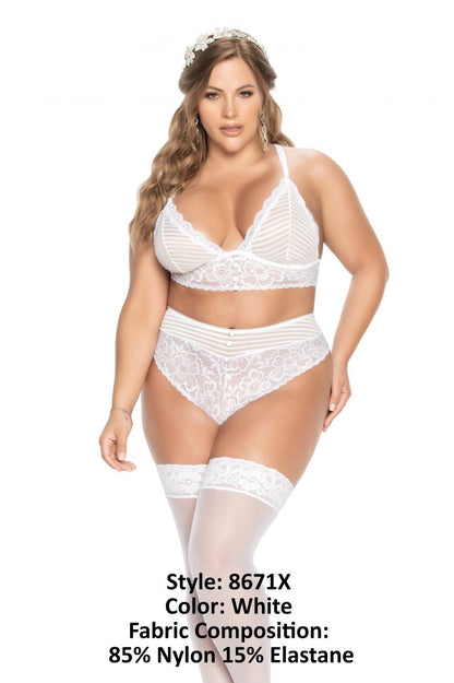 Mapale 8671X Curvy Size Two Piece Set Color White.