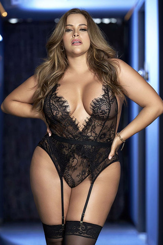 Mapale 8676X Curvy Size Teddy Color Black.