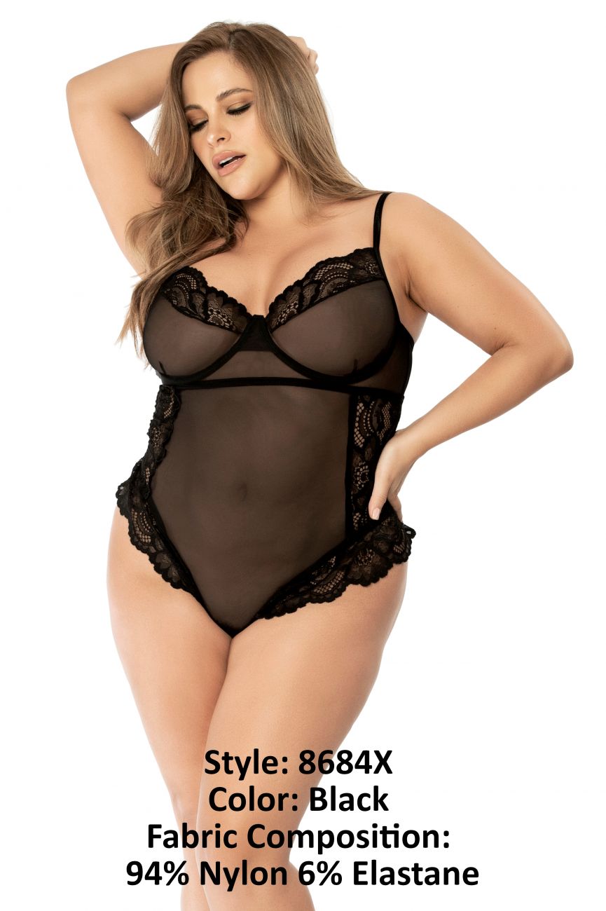 Mapale 8684X Curvy Size Teddy Color Black.
