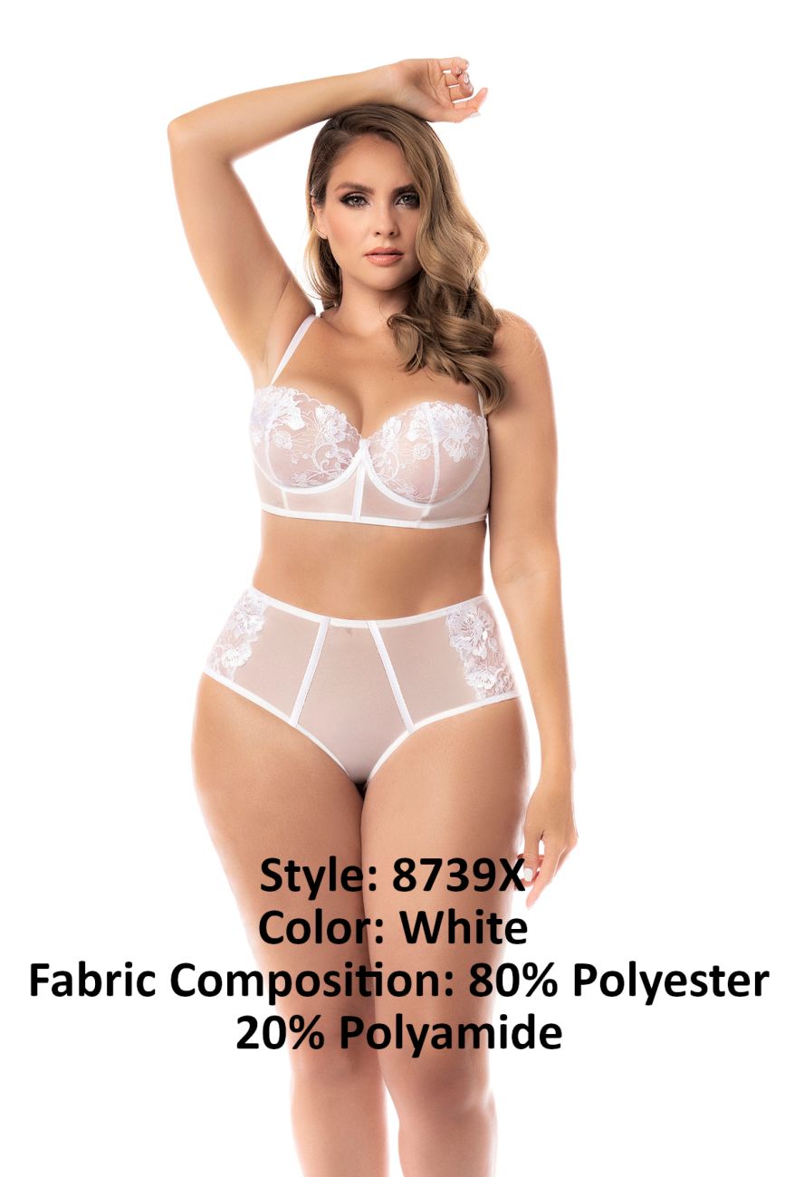 Mapale 8739X Curvy Size Two Piece Set Color White.