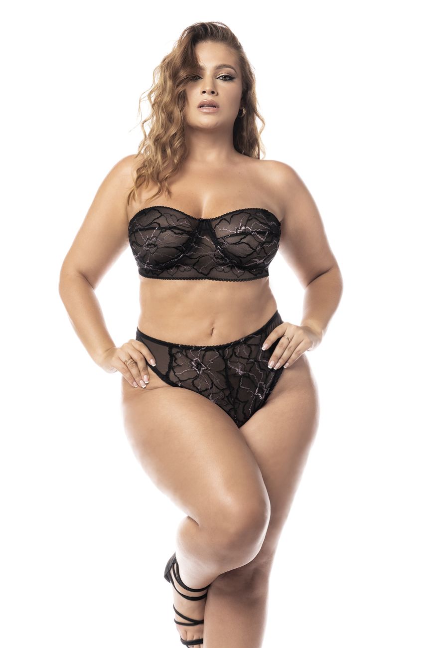 Mapale 8761X Curvy Size Two Piece Set Color Black.