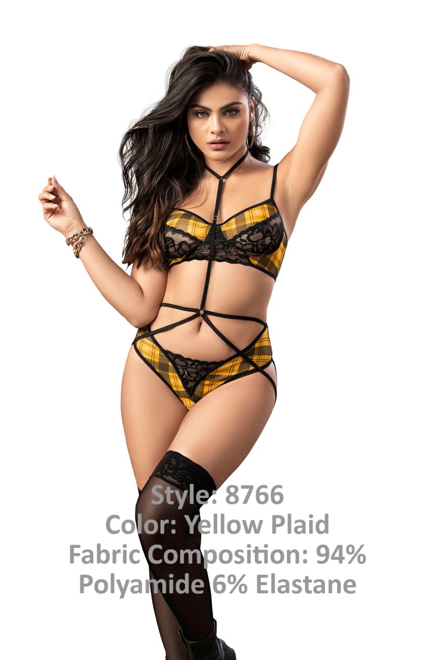 Mapale 8766 Two Piece Set Color Yellow Plaid.