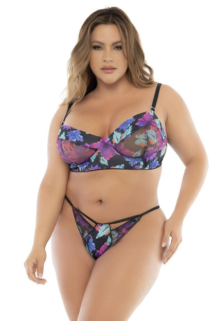Mapale 8770X Curvy Size Three Piece Set Color Dream Flower Print.