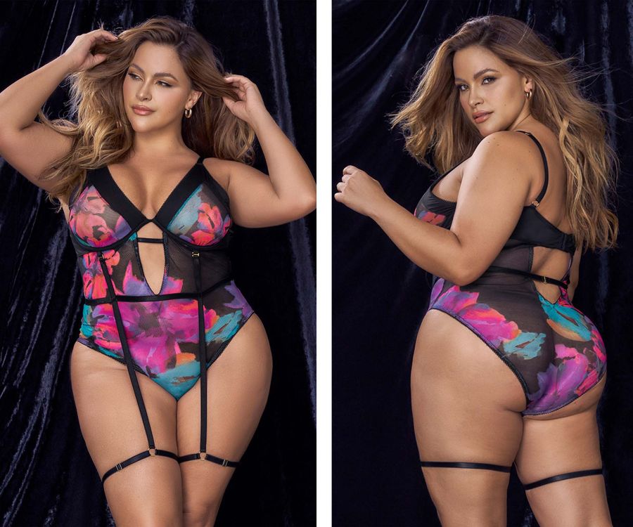 Mapale 8774X Curvy Size Teddy Color Dream Flower Print.