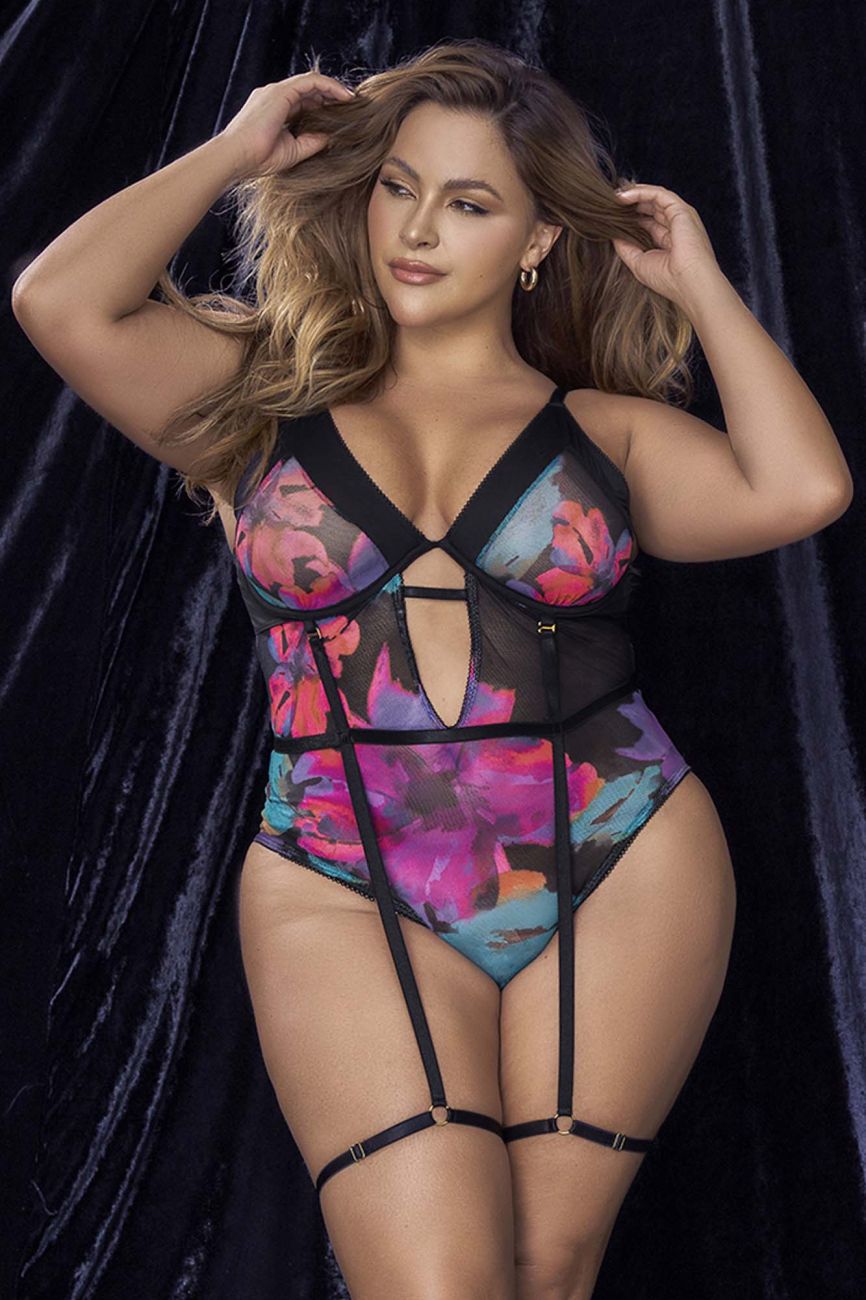 Mapale 8774X Curvy Size Teddy Color Dream Flower Print.