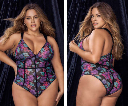 Mapale 8775X Curvy Size Teddy Color Dream Flower Print.