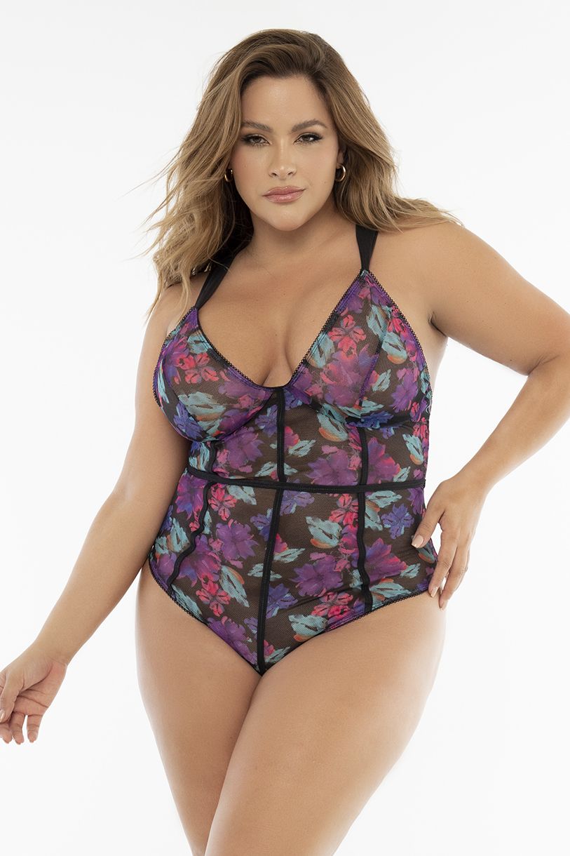 Mapale 8775X Curvy Size Teddy Color Dream Flower Print.