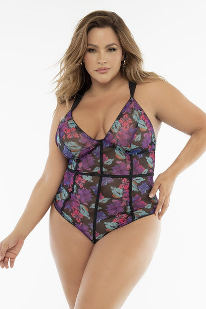 Mapale 8775X Curvy Size Teddy Color Dream Flower Print.