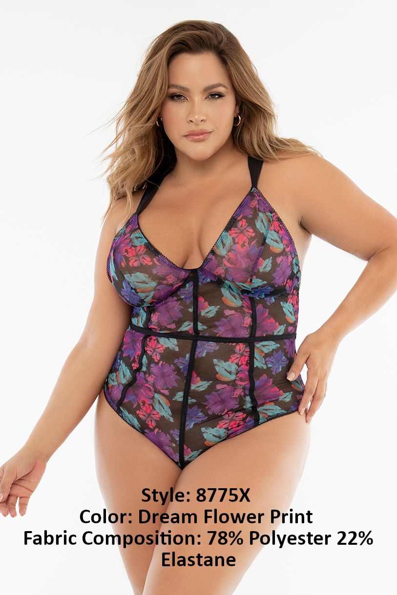 Mapale 8775X Curvy Size Teddy Color Dream Flower Print.