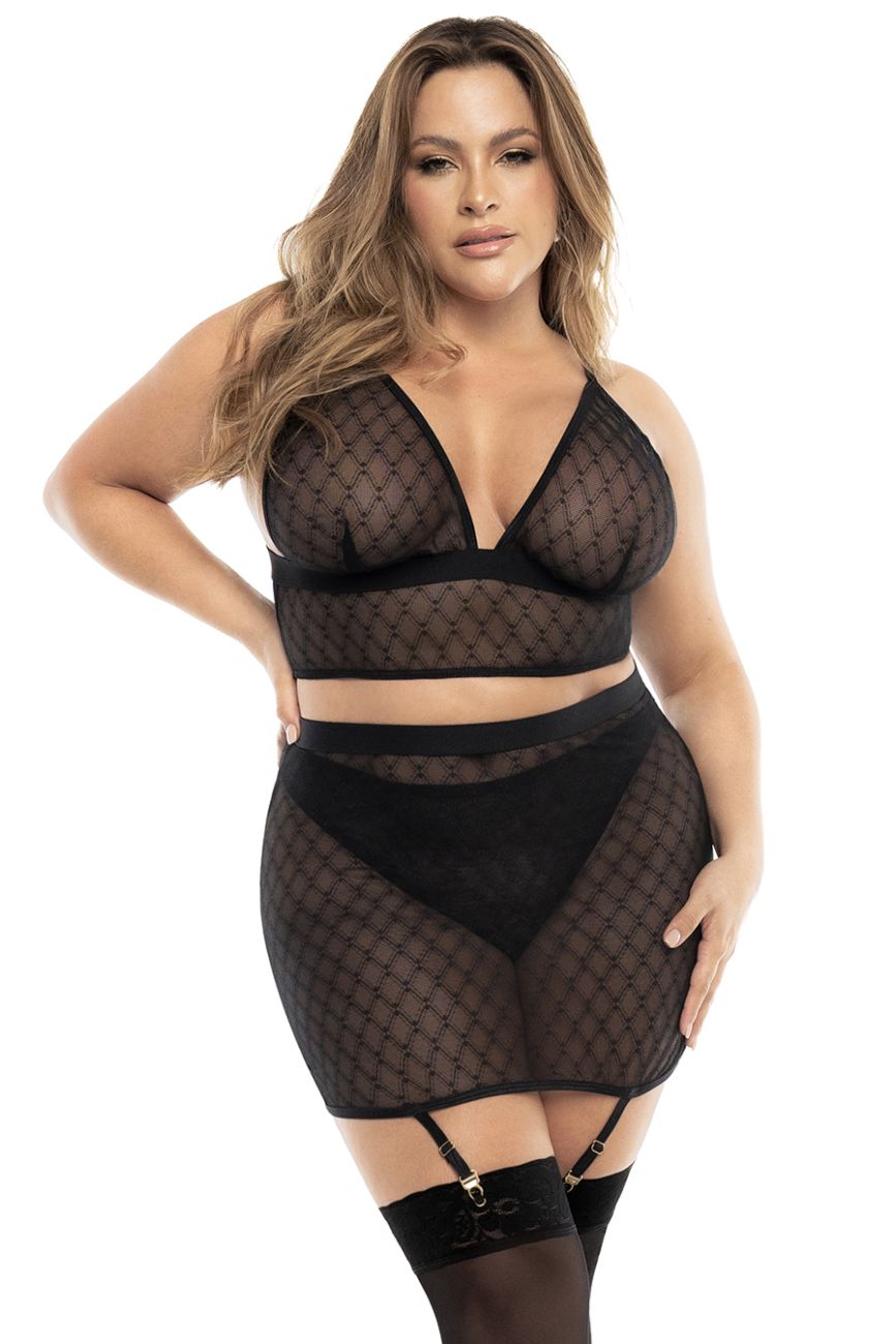 Mapale 8776X Curvy Size Three Piece Set Color Black.